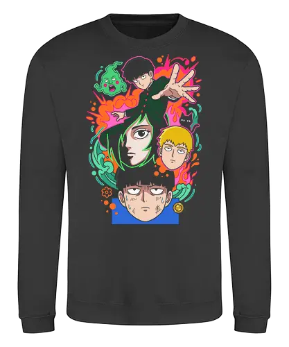 "Psychic Awakening" Mob Shigeo Kageyama Retro Anime - mob psycho 100 shirt, shigeo kageyama t-shirt, reigen arataka graphic tee, psychic awakening apparel, dimple ekubo anime design, supernatural shonen streetwear, neon anime aesthetic clothing, 100 percent mob top, psychic aura graphic shirt, spirit hunter anime merch, shigeo kageyama fan gear, unique anime art shirt, supernatural comedy merch, quirky anime fan gift, vibrant manga illustration, reigen and mob t-shirt, psychic power aesthetic, bold anime character top, urban anime fashion - Sweatshirt