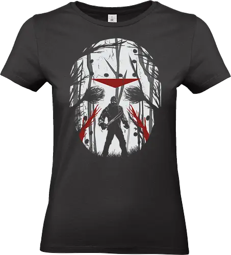 Crystal Lake Schatten - Jason Voorhees Kunst - jason maske, jason voorhees t-shirt, freitag der 13, slasher film, horror kleidung, crystal lake, teetan, hockey maske, horror kunst, terror film, sean cunningham, slasher kino, dunkle kunst, klassischer terror, camp crystal lake - Standard T-Shirt (Women)