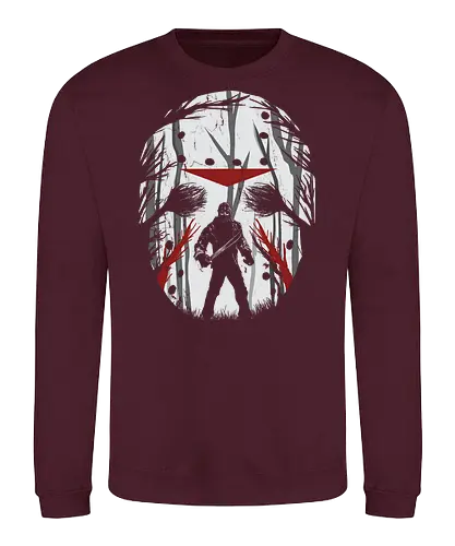 Crystal Lake Schatten - Jason Voorhees Kunst - jason maske, jason voorhees t-shirt, freitag der 13, slasher film, horror kleidung, crystal lake, teetan, hockey maske, horror kunst, terror film, sean cunningham, slasher kino, dunkle kunst, klassischer terror, camp crystal lake - Sweatshirt