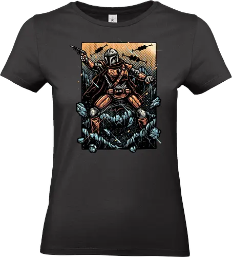 Attack of the Bounty Hunter - Movie, film, galaxy, galactic, space, droids, heroes, character, fictional - Standard T-Shirt (Women)