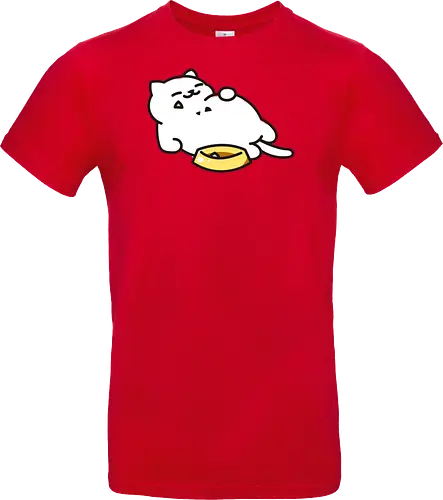 Gato Blanco Lleno de Comida