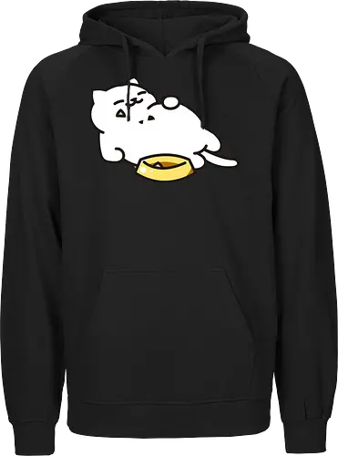 Gato Blanco Lleno de Comida