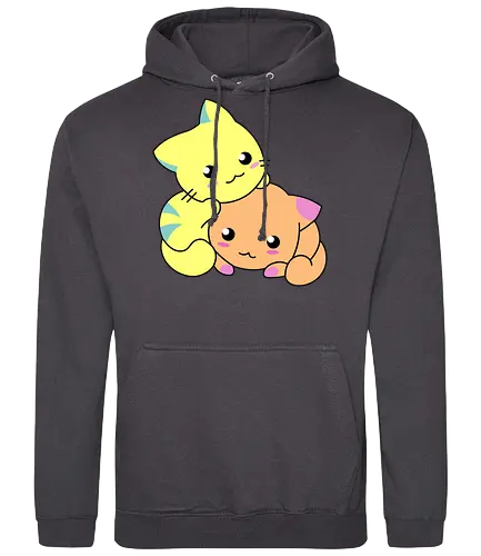 Gatos Amarillos y Naranjas Relajantes - Gato, Animal, Animales, Amarillo, Gatito, Dormir, Amigos, Lindo, Gatos, Naranja, Relajarse, Disfrutar, Adorable, Gatos Lindos, Fanart, Encantador, Relajante - Standard Hoodie