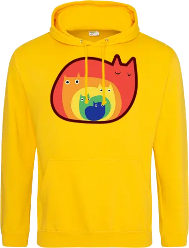 Gatos Arcoíris - Raro, Minimalista, Alegre, Arte, Gato, Animal, Animales, Arcoíris, Rojo, Colorido, Divertido, Gatos, Hogar, Decoración, Fanart, Encantador, Gatos graciosos, Alegre, Entretenido - Standard Hoodie