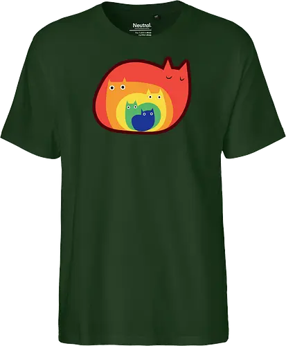 Gatos Arcoíris - Raro, Minimalista, Alegre, Arte, Gato, Animal, Animales, Arcoíris, Rojo, Colorido, Divertido, Gatos, Hogar, Decoración, Fanart, Encantador, Gatos graciosos, Alegre, Entretenido - Fairtrade T-Shirt