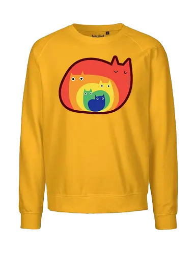 Gatos Arcoíris - Raro, Minimalista, Alegre, Arte, Gato, Animal, Animales, Arcoíris, Rojo, Colorido, Divertido, Gatos, Hogar, Decoración, Fanart, Encantador, Gatos graciosos, Alegre, Entretenido - Fairtrade Sweatshirt