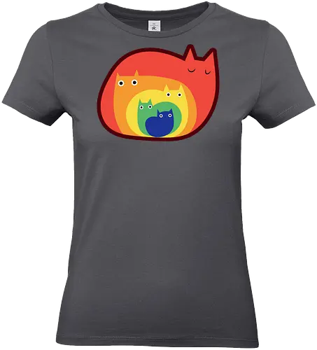 Gatos Arcoíris - Raro, Minimalista, Alegre, Arte, Gato, Animal, Animales, Arcoíris, Rojo, Colorido, Divertido, Gatos, Hogar, Decoración, Fanart, Encantador, Gatos graciosos, Alegre, Entretenido - Standard T-Shirt (Women)