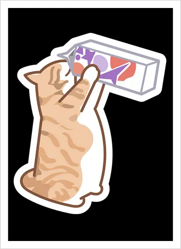 Gato Naranja Bebe Leche