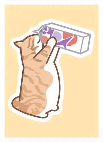 Gato Naranja Bebe Leche