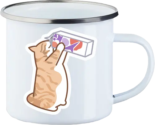 Gato Naranja Bebe Leche