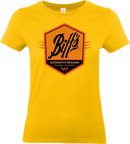 Biff Automotive Detailing - movie, Future, automotive, biff tannen, brute, delorean, doc brown, film, high school, hollywood, hoverboard, marty mcfly, retro, time travel, villain - Standard T-Shirt (Women)