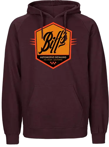 Biff Automotive Detailing - movie, Future, automotive, biff tannen, brute, delorean, doc brown, film, high school, hollywood, hoverboard, marty mcfly, retro, time travel, villain - Fairtrade Hoodie