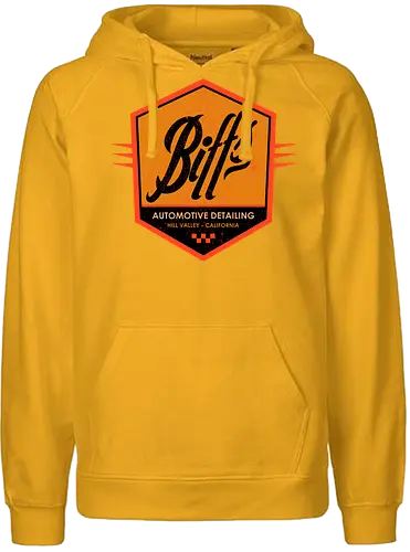 Biff Automotive Detailing - movie, Future, automotive, biff tannen, brute, delorean, doc brown, film, high school, hollywood, hoverboard, marty mcfly, retro, time travel, villain - Fairtrade Hoodie