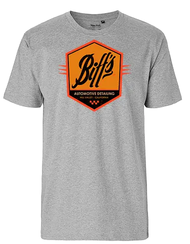 Biff Automotive Detailing - movie, Future, automotive, biff tannen, brute, delorean, doc brown, film, high school, hollywood, hoverboard, marty mcfly, retro, time travel, villain - Fairtrade T-Shirt