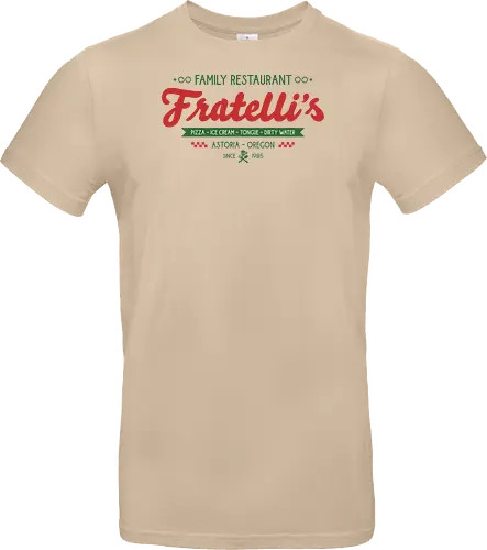 Fratellis Family Restaurant  - retro, skull, sloth, treasure, treasure hunter, vintage, movie, 80s movies, 80s, childhood, chunk, fratellis, never say die, nostalgia, pirate - Standard T-Shirt
