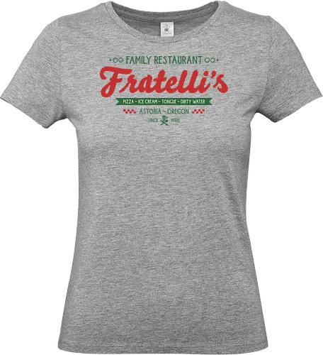 Fratellis Family Restaurant  - retro, skull, sloth, treasure, treasure hunter, vintage, movie, 80s movies, 80s, childhood, chunk, fratellis, never say die, nostalgia, pirate - Standard T-Shirt (Women)