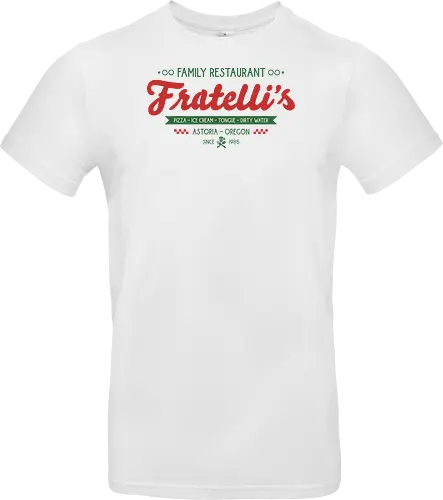Fratellis Family Restaurant  - retro, skull, sloth, treasure, treasure hunter, vintage, movie, 80s movies, 80s, childhood, chunk, fratellis, never say die, nostalgia, pirate - Standard T-Shirt