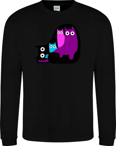 Muchos Gatos Coloridos - Fanart, Tinte, Colorear, Negro, Animal, Animales, Color, Azul, Rosa, Lindo, Morado, Gatos, Colores, Multicolor, Gatos Lindos, Tono, Garaje - Sweatshirt