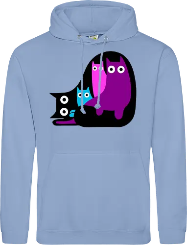 Muchos Gatos Coloridos - Fanart, Tinte, Colorear, Negro, Animal, Animales, Color, Azul, Rosa, Lindo, Morado, Gatos, Colores, Multicolor, Gatos Lindos, Tono, Garaje - Standard Hoodie