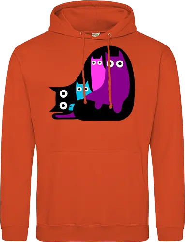 Muchos Gatos Coloridos - Fanart, Tinte, Colorear, Negro, Animal, Animales, Color, Azul, Rosa, Lindo, Morado, Gatos, Colores, Multicolor, Gatos Lindos, Tono, Garaje - Standard Hoodie