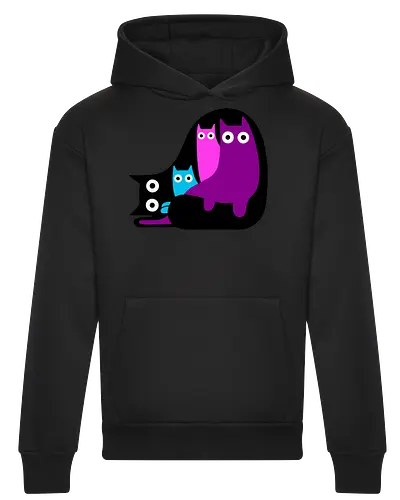 Muchos Gatos Coloridos - Fanart, Tinte, Colorear, Negro, Animal, Animales, Color, Azul, Rosa, Lindo, Morado, Gatos, Colores, Multicolor, Gatos Lindos, Tono, Garaje - Heavyweight Hoodie