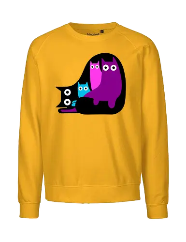 Muchos Gatos Coloridos - Fanart, Tinte, Colorear, Negro, Animal, Animales, Color, Azul, Rosa, Lindo, Morado, Gatos, Colores, Multicolor, Gatos Lindos, Tono, Garaje - Fairtrade Sweatshirt