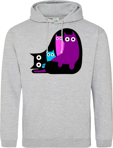 Muchos Gatos Coloridos - Fanart, Tinte, Colorear, Negro, Animal, Animales, Color, Azul, Rosa, Lindo, Morado, Gatos, Colores, Multicolor, Gatos Lindos, Tono, Garaje - Standard Hoodie