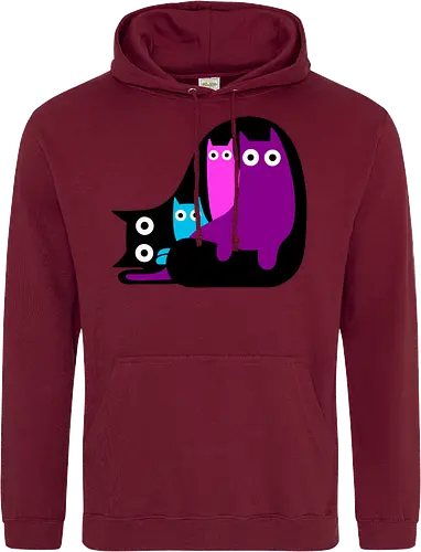 Muchos Gatos Coloridos - Fanart, Tinte, Colorear, Negro, Animal, Animales, Color, Azul, Rosa, Lindo, Morado, Gatos, Colores, Multicolor, Gatos Lindos, Tono, Garaje - Standard Hoodie