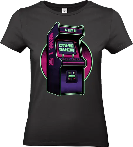 Arcade Life Over  - 90s, 90's, 70s, 70's, Sarcasm, Arcade, Arcade Game, Afterlife, Life, Game Over, Retro, Retro Advertising, Retro Publicity, Retro Vintage, Retrowave, Retro Gamer, Retro Gaming, Vaporwave, Video Games, Video Game, 80s, 80's - Standard T-Shirt (Women)