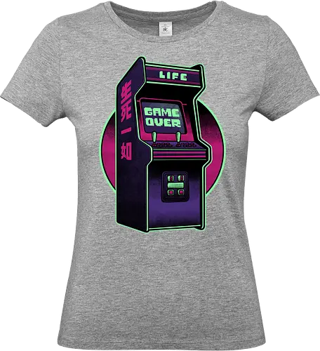 Arcade Life Over  - 90s, 90's, 70s, 70's, Sarcasm, Arcade, Arcade Game, Afterlife, Life, Game Over, Retro, Retro Advertising, Retro Publicity, Retro Vintage, Retrowave, Retro Gamer, Retro Gaming, Vaporwave, Video Games, Video Game, 80s, 80's - Standard T-Shirt (Women)