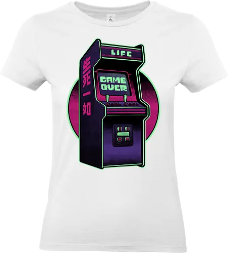 Arcade Life Over  - 90s, 90's, 70s, 70's, Sarcasm, Arcade, Arcade Game, Afterlife, Life, Game Over, Retro, Retro Advertising, Retro Publicity, Retro Vintage, Retrowave, Retro Gamer, Retro Gaming, Vaporwave, Video Games, Video Game, 80s, 80's - Standard T-Shirt (Women)