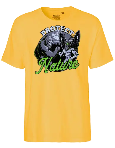 Cryptids Protect Nature - funny, adventure, sasquatch, mothman, cryptids, urban legends, bigfoot, forest, nature, nature calls, monsters, mysteries, mystery, forests - Fairtrade T-Shirt
