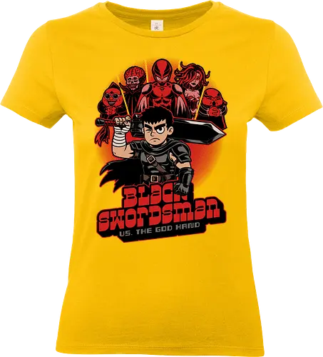 Manga Warrior Enemies - Monsters, Monster, Comics, Comic, Mashup, Poster, Enemy, Manga, Manga Style, Manga Art, Manga Anime, Anime, Sword, Warrior, Fighter, Mercenary, Black Knight, Knight, Dark, Dark Fantasy, Fantasy, Medieval, Adventure, Demons, Demon, Devil - Standard T-Shirt (Women)