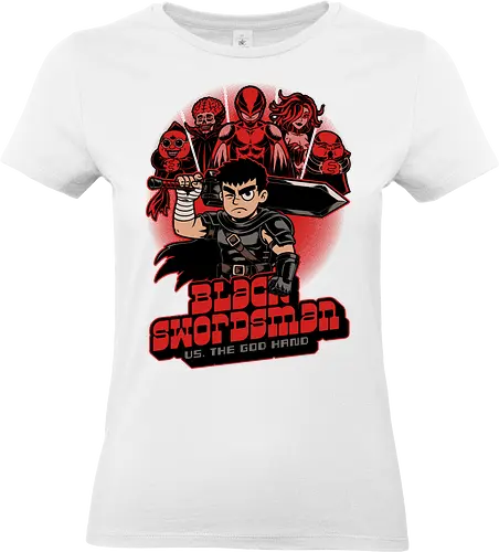 Manga Warrior Enemies - Monsters, Monster, Comics, Comic, Mashup, Poster, Enemy, Manga, Manga Style, Manga Art, Manga Anime, Anime, Sword, Warrior, Fighter, Mercenary, Black Knight, Knight, Dark, Dark Fantasy, Fantasy, Medieval, Adventure, Demons, Demon, Devil - Standard T-Shirt (Women)