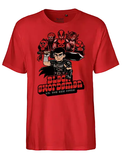 Manga Warrior Enemies - Monsters, Monster, Comics, Comic, Mashup, Poster, Enemy, Manga, Manga Style, Manga Art, Manga Anime, Anime, Sword, Warrior, Fighter, Mercenary, Black Knight, Knight, Dark, Dark Fantasy, Fantasy, Medieval, Adventure, Demons, Demon, Devil - Fairtrade T-Shirt