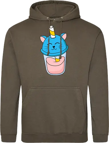 Gato Vaso de Jugo Azul