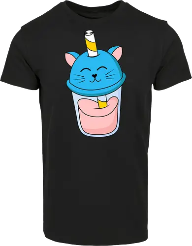 Gato Vaso de Jugo Azul