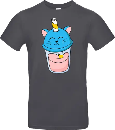 Gato Vaso de Jugo Azul