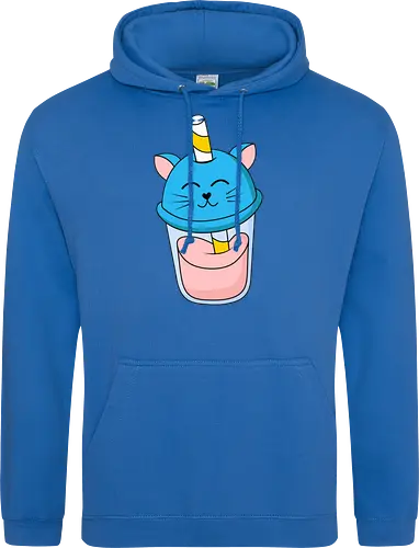 Gato Vaso de Jugo Azul