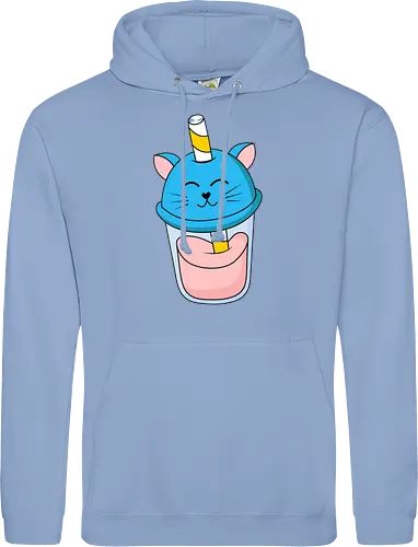 Gato Vaso de Jugo Azul