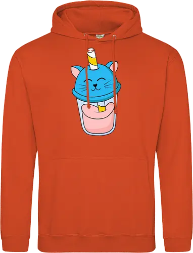 Gato Vaso de Jugo Azul