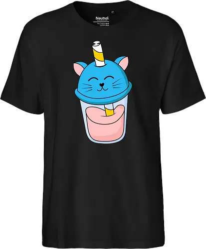 Gato Vaso de Jugo Azul