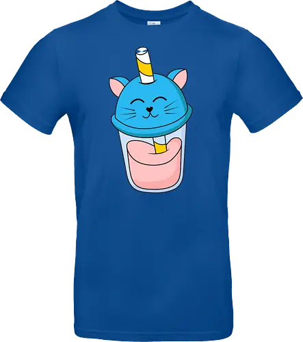Gato Vaso de Jugo Azul