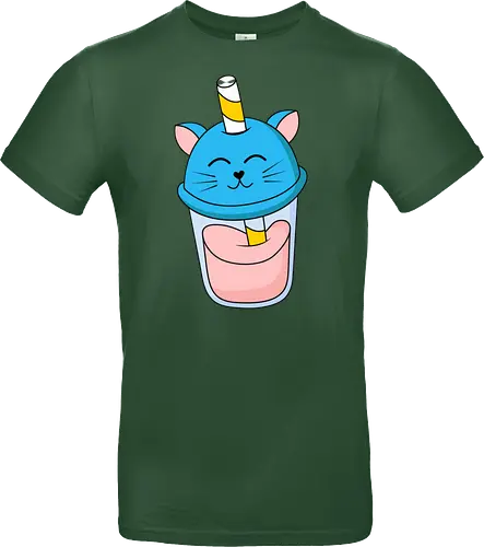 Gato Vaso de Jugo Azul