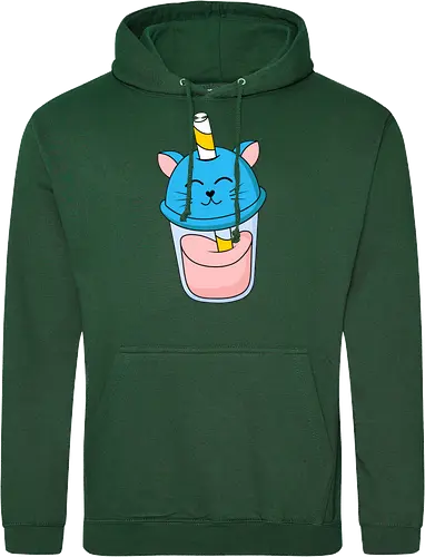 Gato Vaso de Jugo Azul