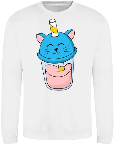 Gato Vaso de Jugo Azul