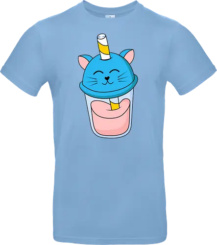 Gato Vaso de Jugo Azul