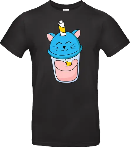 Gato Vaso de Jugo Azul