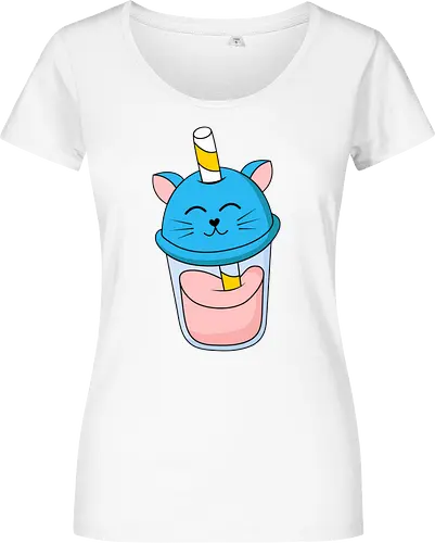 Gato Vaso de Jugo Azul