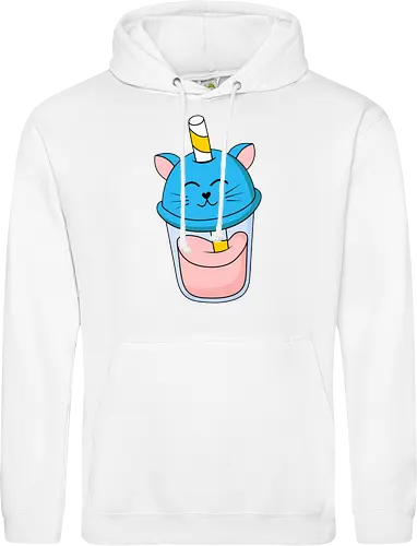 Gato Vaso de Jugo Azul